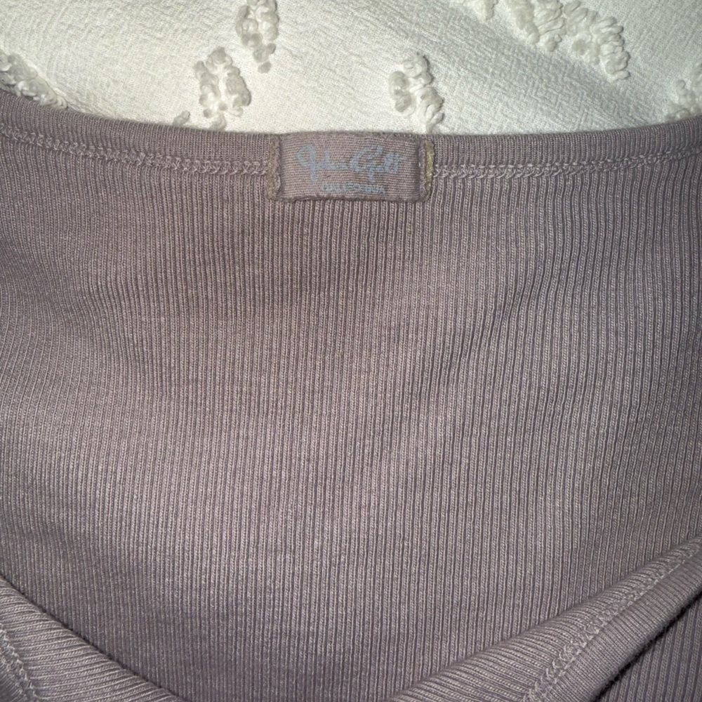 Women's Button-Up Ribbed Top - Picture 2 of 3